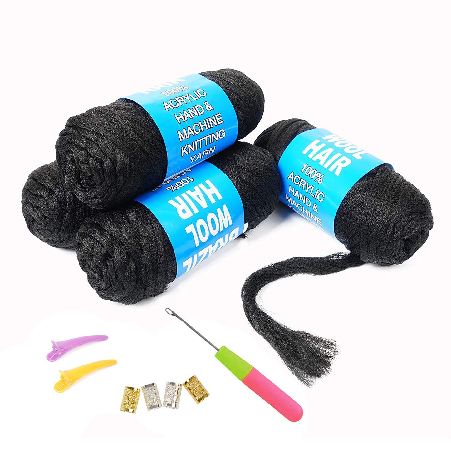 Synthetic Brazilian Wool Hair Extension Women African Low Temperature Senegalese