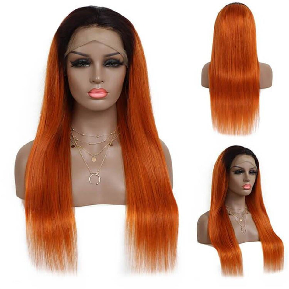 Straight HD Lace Frontal Wigs Pre Plucked Brazilian Transparent Front Human Hair