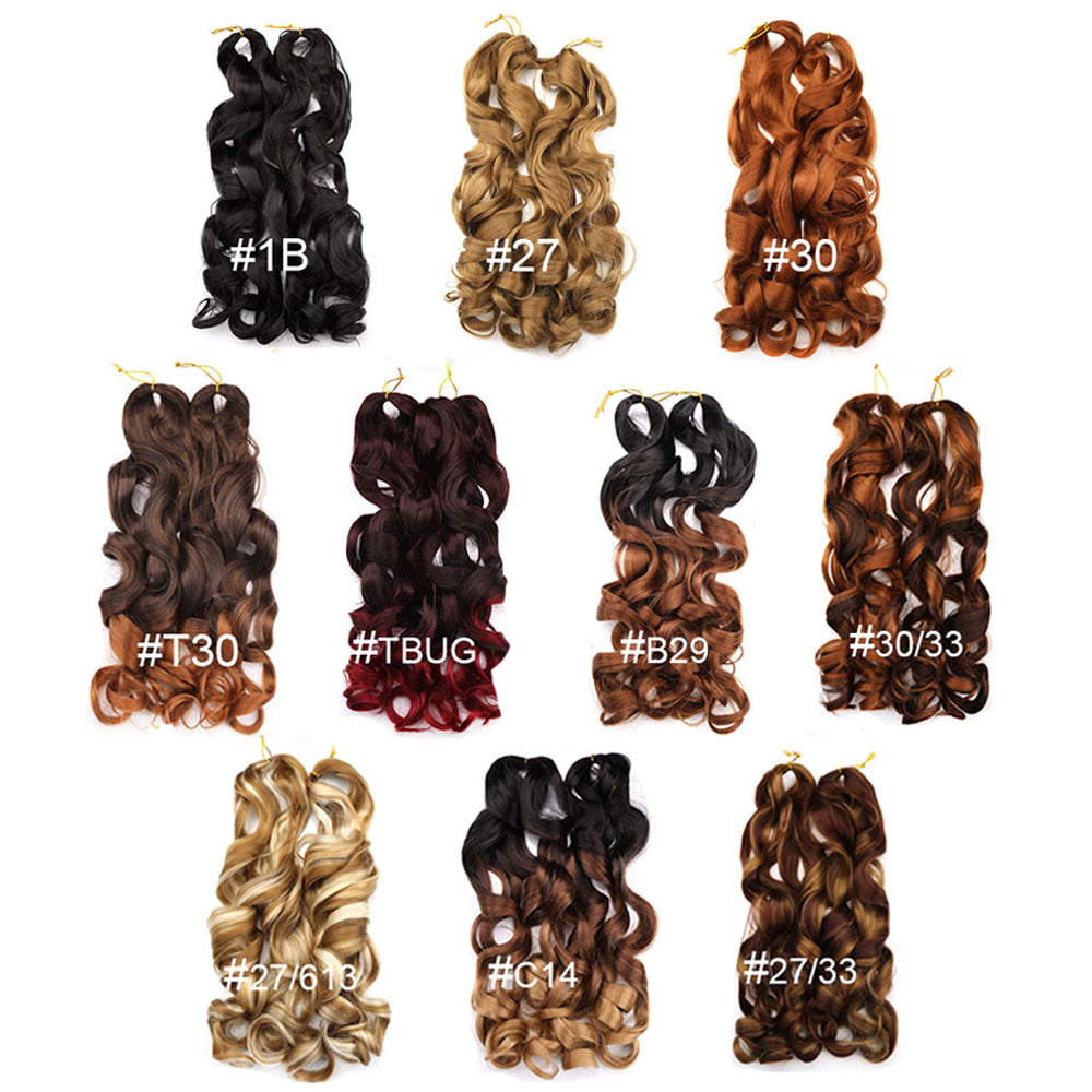 Synthetic Loose Wave Braiding Hair Extensions Spiral Curls Crochet Pre Stretched