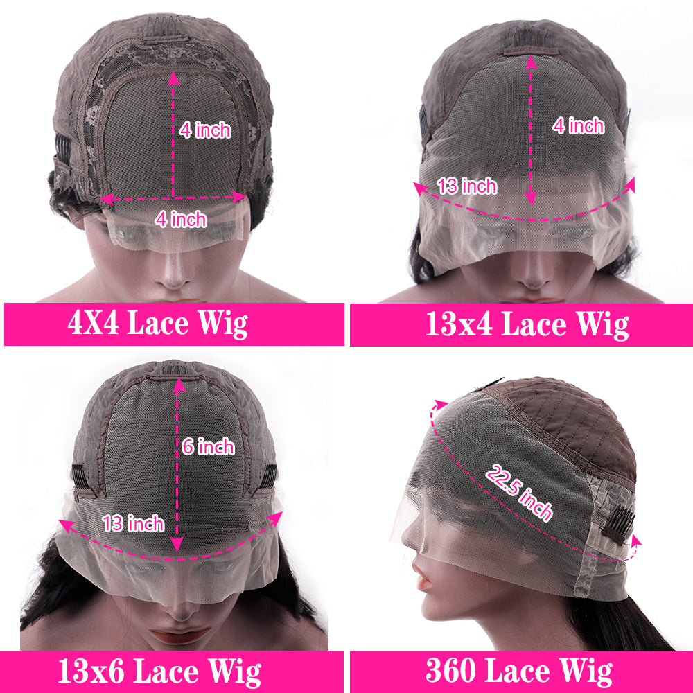 Straight Lace Front Wig Transparent Brazilian Human Hair Women Frontal Closure