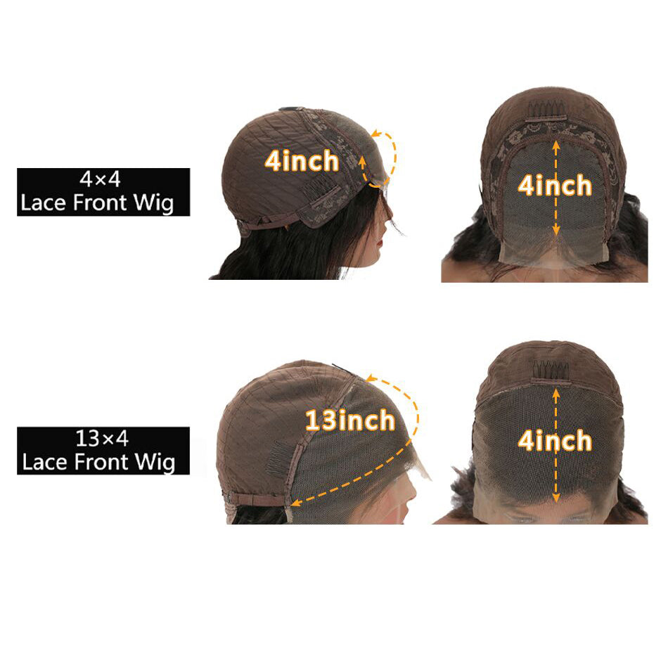 Short Bob Wig Lace Ombre Straight Highlight Frontal Remy Hair Closure Human New