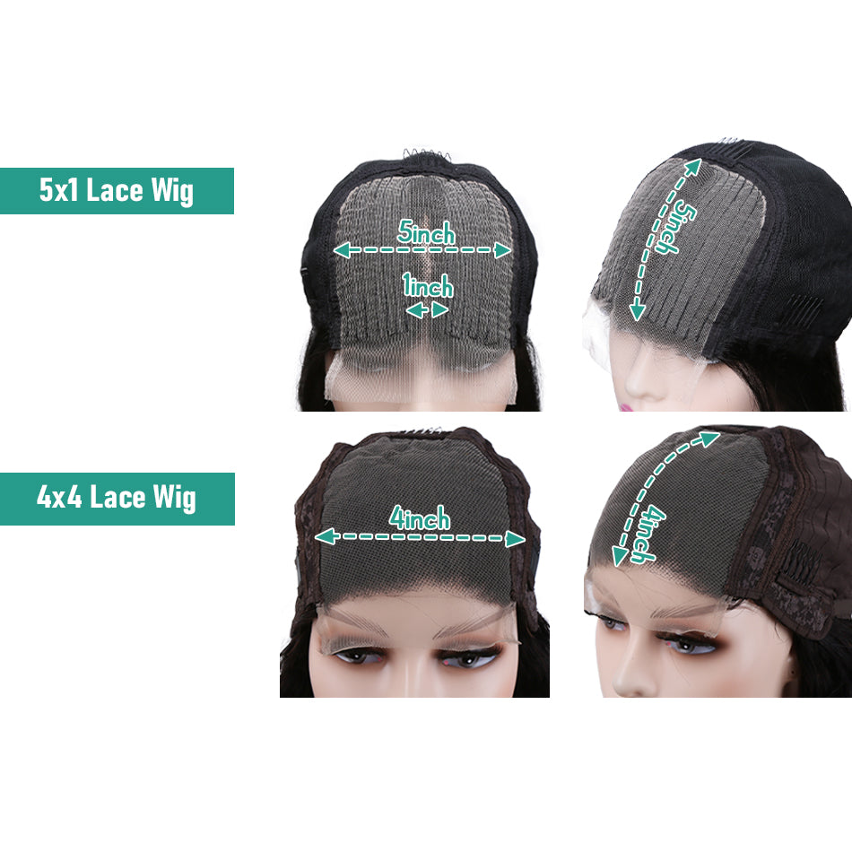 Short Bob Deep Wave Human Hair Wigs T Part Transparent Curly Closure Brazilian