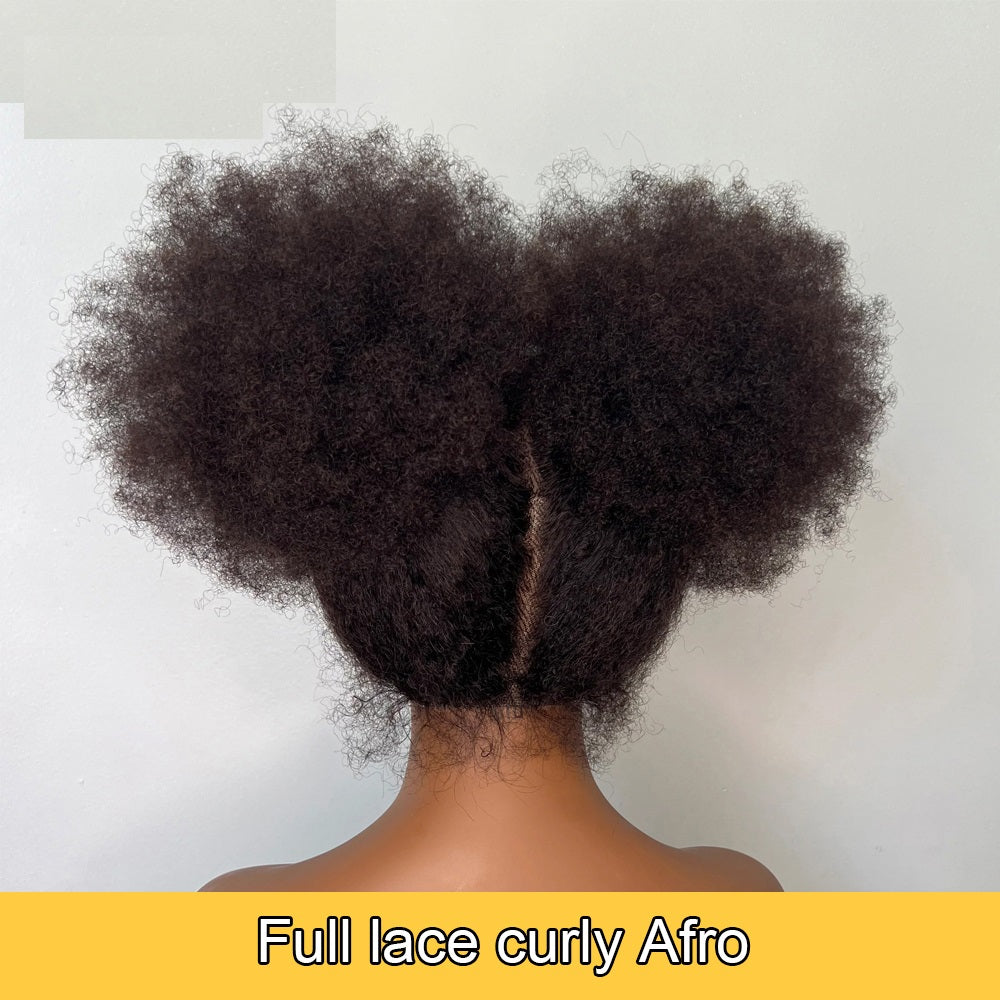 Curly Full Lace Human Hair Wigs 4B Hairline Invisible Frontal Women Brazilian