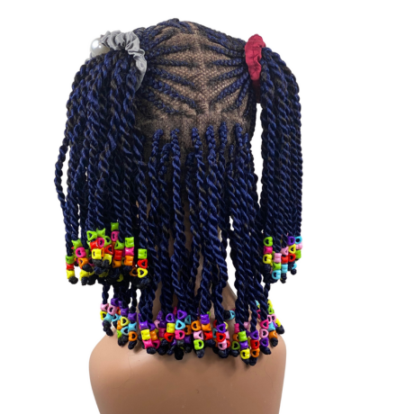 Kids Full Lace micky braid wig. Alopecia comfort wig for girls ages 4 to 12years, Wigs for kids