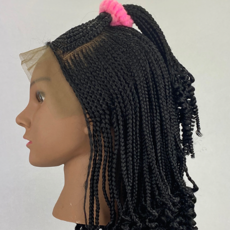 Children Alopecia lace wig, ponytail braided wig for Kids, Ghana braid wigs for Girls age 4 to 12 years