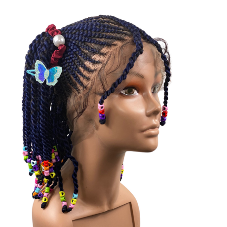 Kids Full Lace micky braid wig. Alopecia comfort wig for girls ages 4 to 12years, Wigs for kids