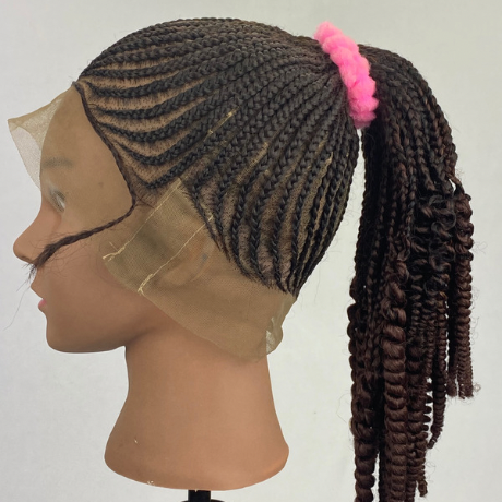 Kids cornrow ponytail wig, Alopecia support wig, Children braided wig for ages 5 to 12years.Lace wig