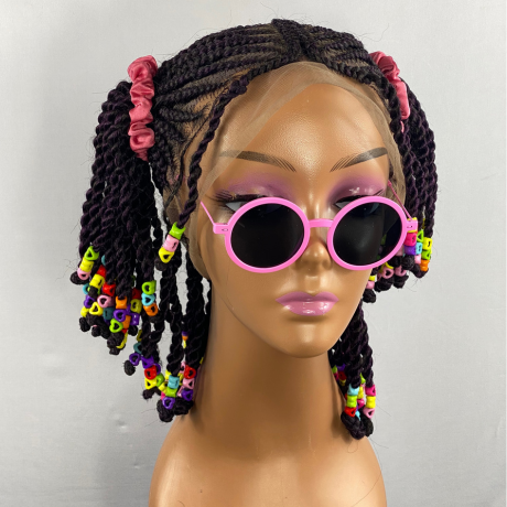 Kids Full Lace micky braid wig. Alopecia comfort wig for girls ages 4 to 12years, Wigs for kids