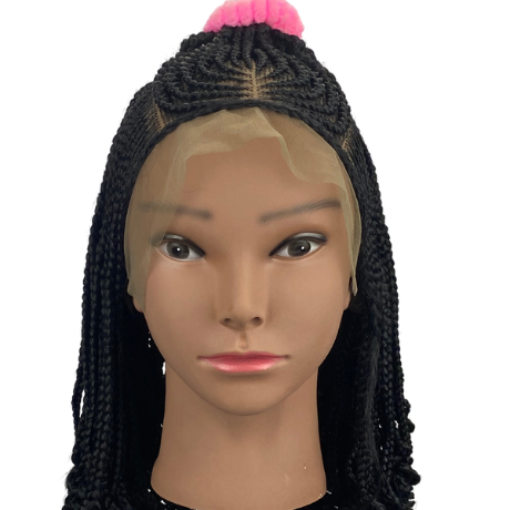 Children Alopecia lace wig, ponytail braided wig for Kids, Ghana braid wigs for Girls age 4 to 12 years