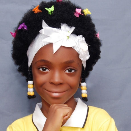 Afro hair wig for kids 2 -12years. Kids senegalese twist Kinky hair synthetic wig for children