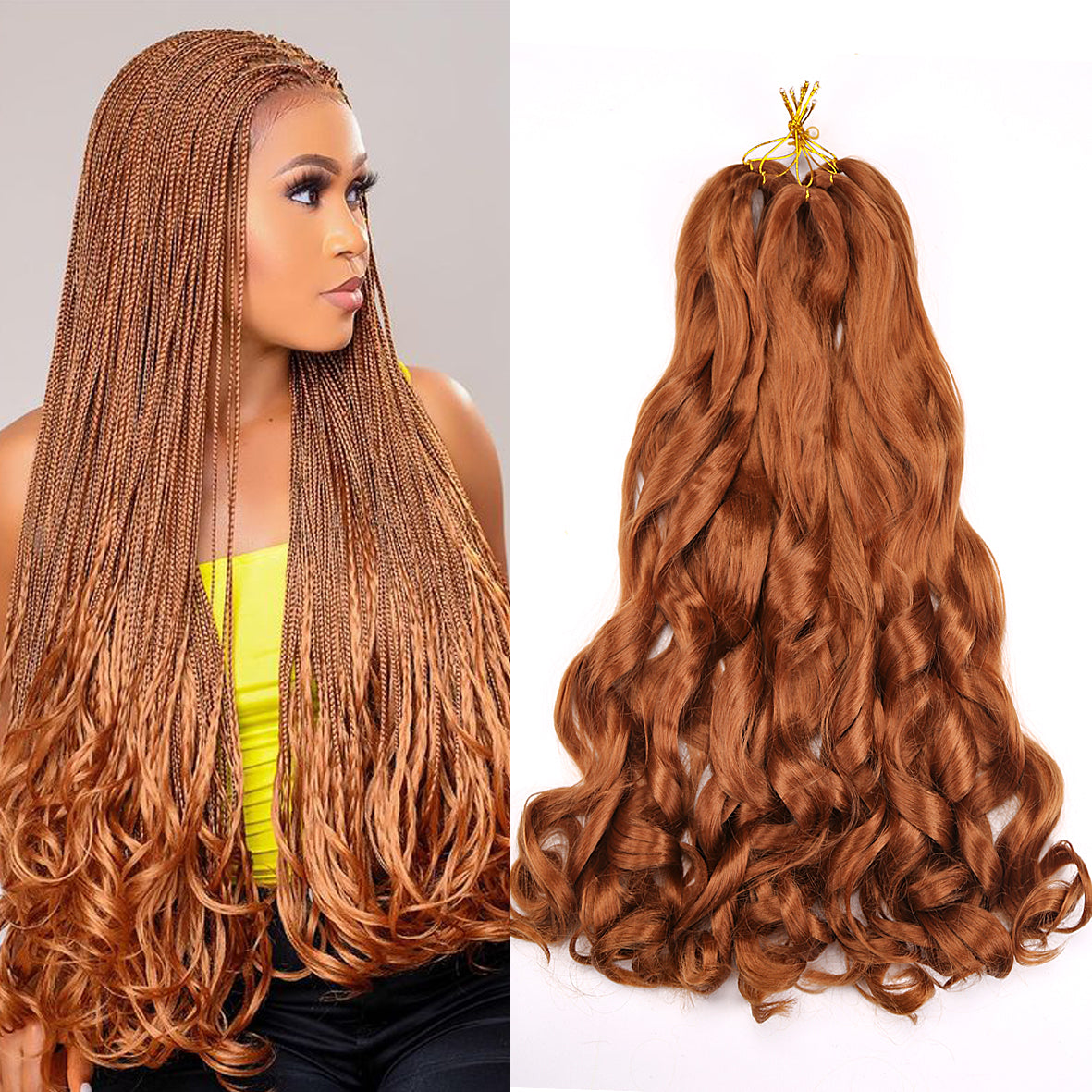 Synthetic Loose Wave Braiding Hair Extensions Spiral Curls Crochet Pre Stretched