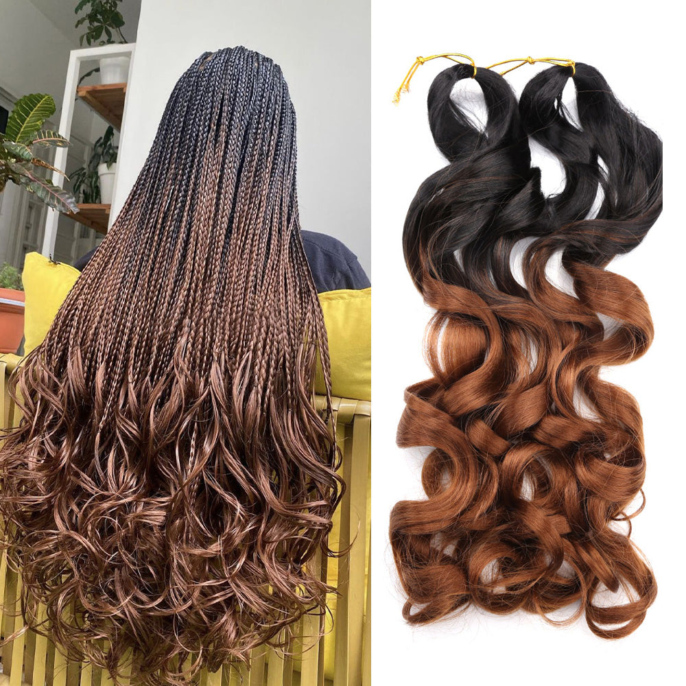 Synthetic Loose Wave Braiding Hair Extensions Spiral Curls Crochet Pre Stretched