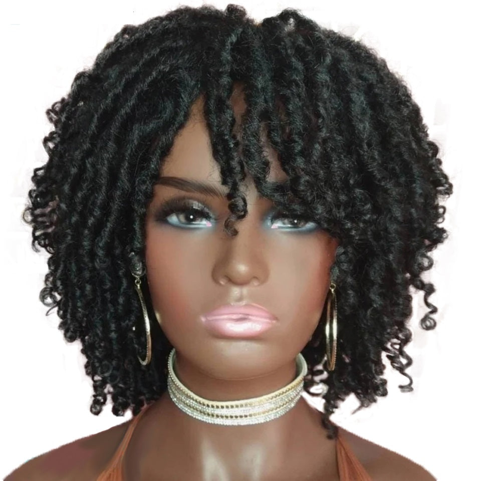 Braided Wigs Women Synthetic Ombre Dreadlock African Faux Crochet Twist Short
