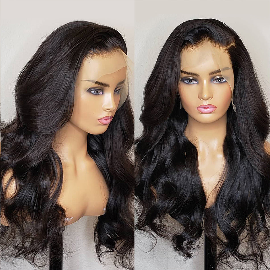 Ombre Highlight Body Wave Closure Brazilian Wavy Frontal Human Hair Wigs Remy