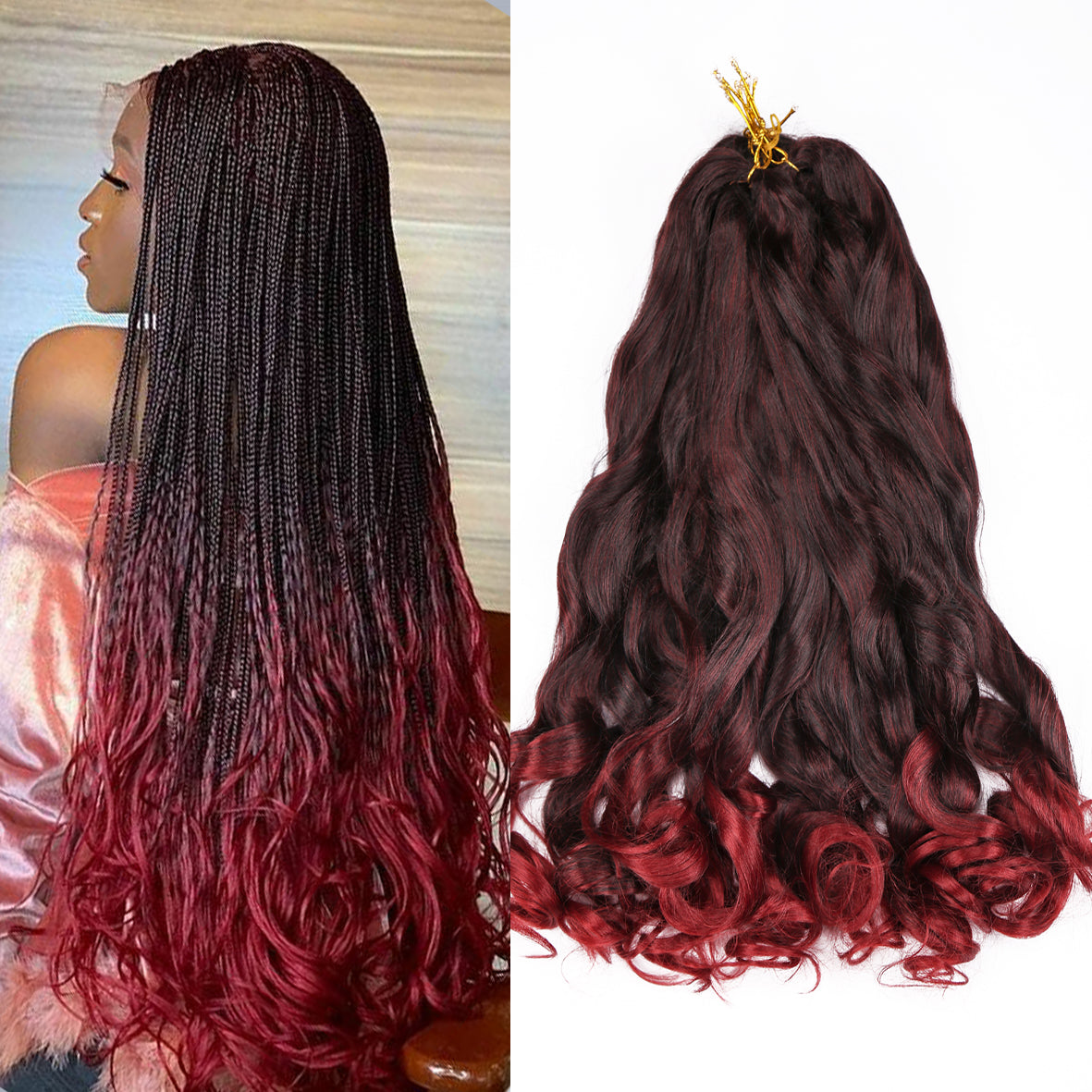 Synthetic Loose Wave Braiding Hair Extensions Spiral Curls Crochet Pre Stretched