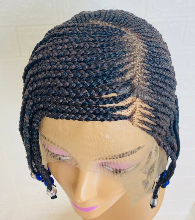 Kids Lace Front Cornrow wig with Non Slip Silicone. Temporary hair replacement for children