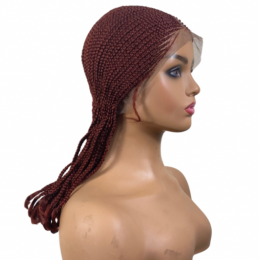 Glue-less full lace cornrow wig short weaving wig