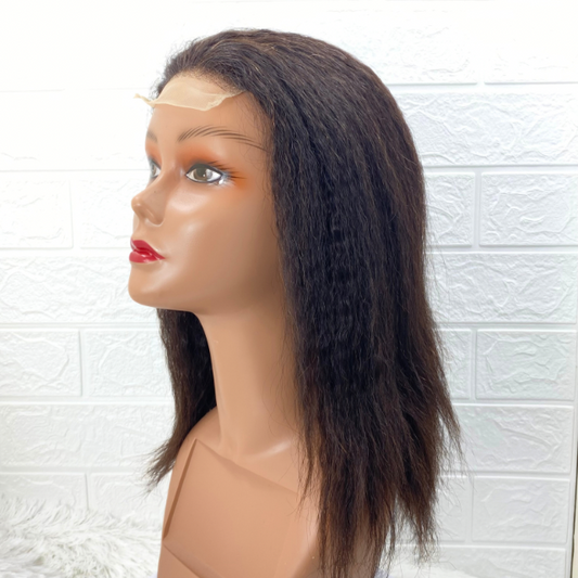 Small Cap Afro Kinky Straight Lace Closure Human Hair Wig 20- 21 inches Wig Cap