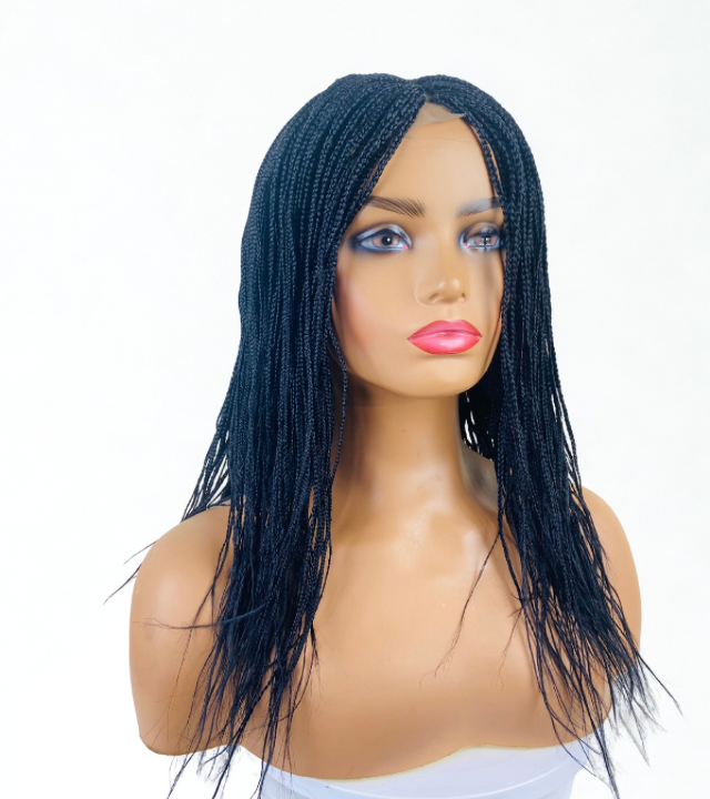 Micro braids wig box braided Bob wig black