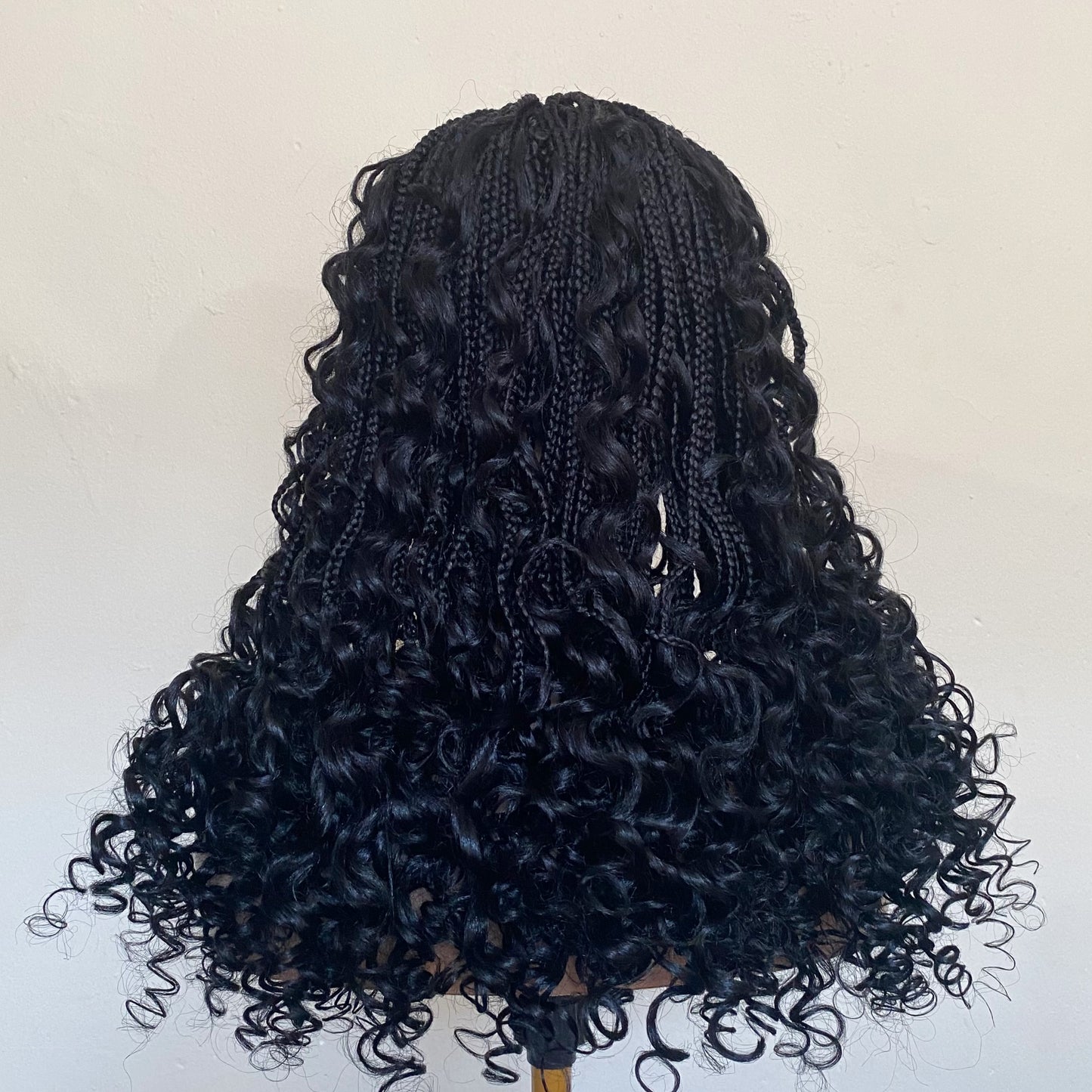 Handmade Boho Knotless Braided Wig with Curly Ends