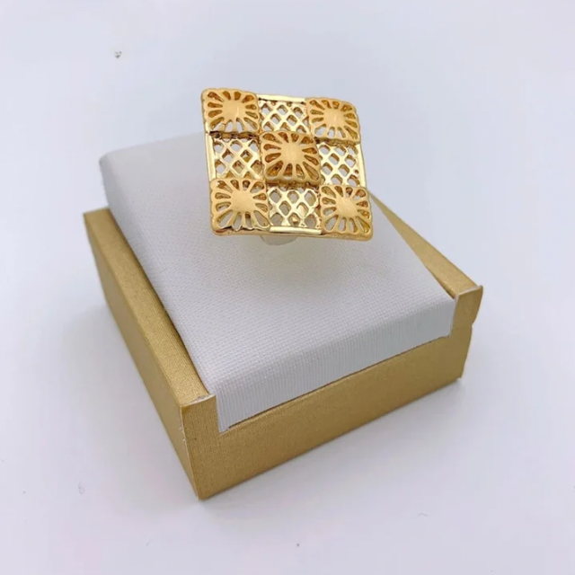 Gold Color African Jewellery Set  For Women Wedding Bracelet Earrings Luxury Set