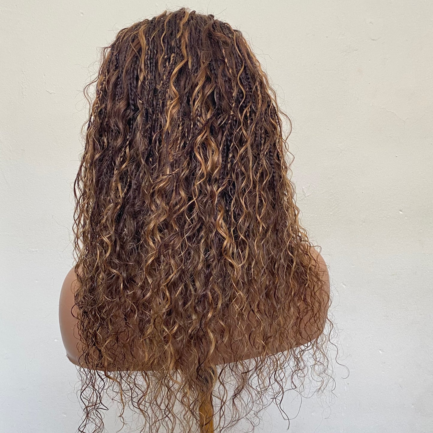 Deep Wave Bohofushion Braid Wig Human Hair –   P427 Highlights Brazilian preplucked waterwave curly Goddess Braids