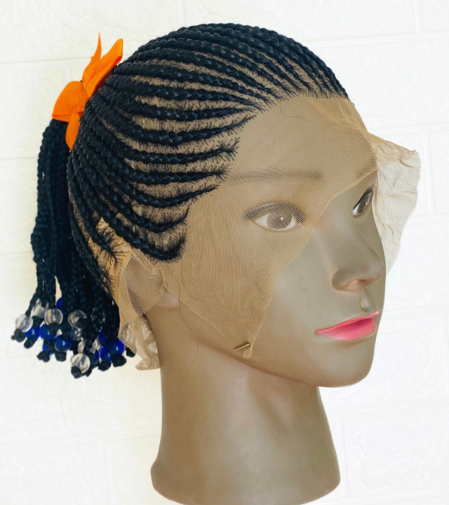Kids cornrow ponytail wig, Alopecia support wig