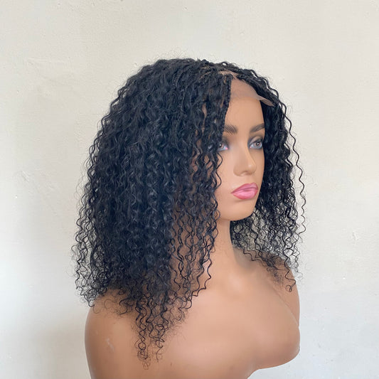 Human Hair blend Goddess Braid wig Boho braided wigs Short Bob wig Jerry curls
