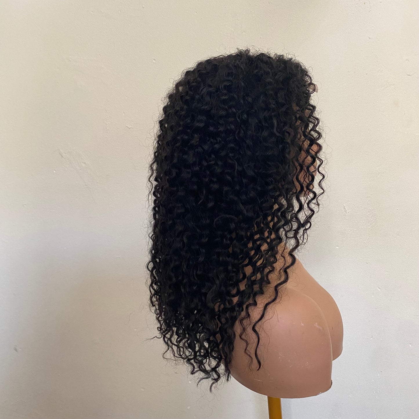 Non slip Silicone Human Hair Kinky Curly Wig  Black Short Wigs