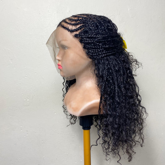 Confidence Boho Wig for Kids | Human Hair Braided Wig | Lace Front Alopecia Wig | Boho Fusion Construction | Lightweight Children’s Wig