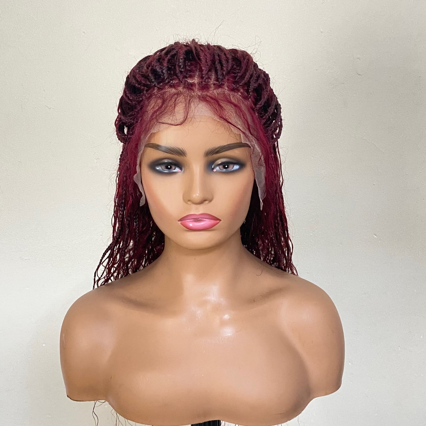 Lace Front Deep Wave Bohofushion Braid Wig Human Hair –   99J  Brazilian preplucked waterwave curly Goddess Braids