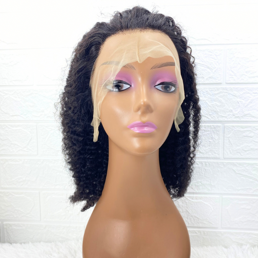 Custom Made Small Cap Afro Kinky Curls Lace Front Human Hair Wig 20-21.5Inches Cap Head Wig