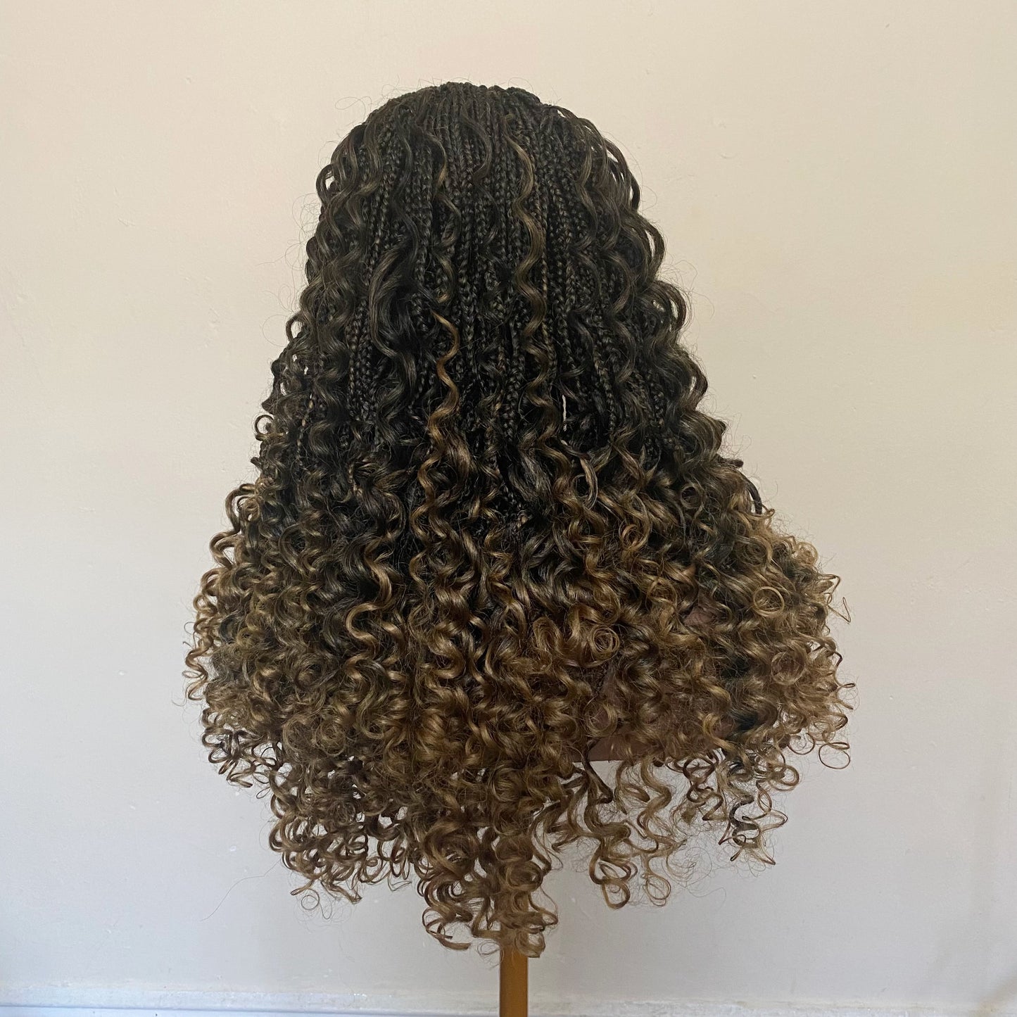 Handmade Boho Knotless Braided Wig with Curly Ends