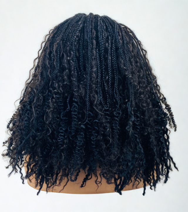 Ladies black Goddess braid  Wig synthetic wig