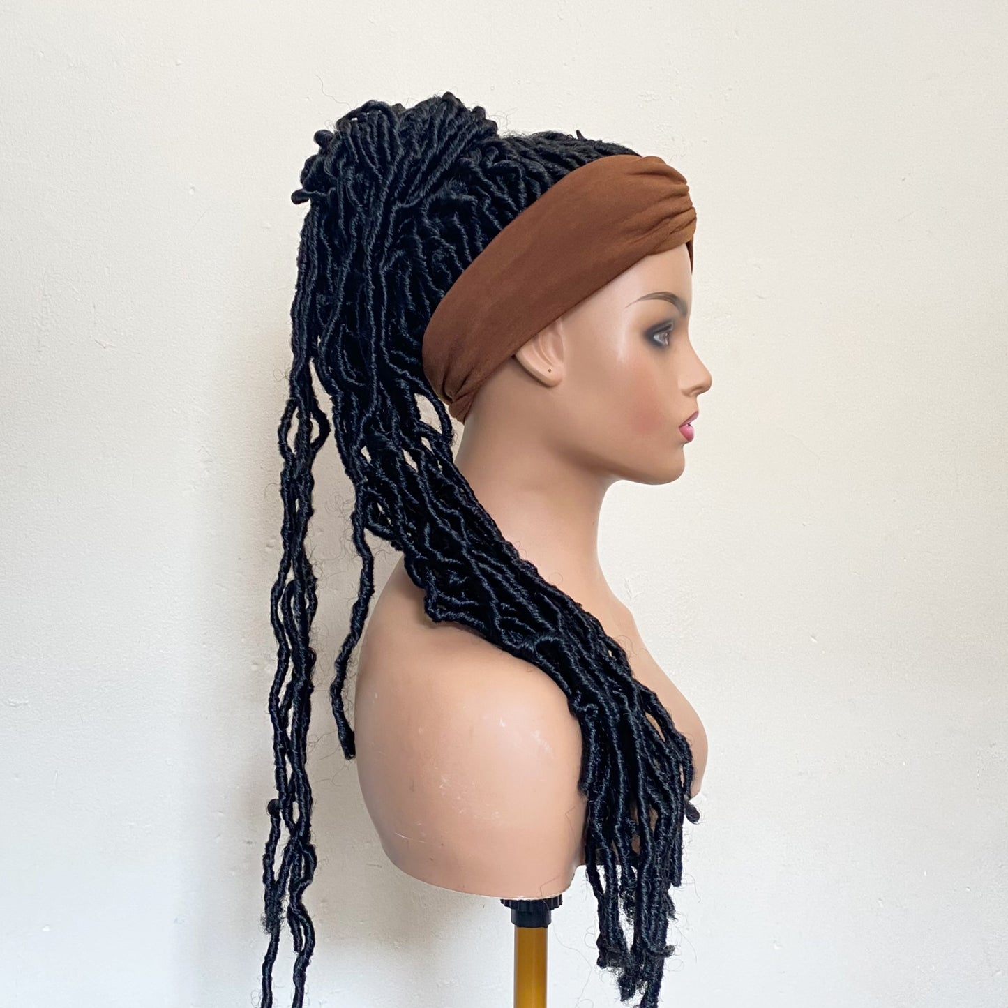 30” Dreadlock Headband Wig | Long Faux Locs Wig | Handmade Protective Style | Breathable Mesh Cap | Adjustable Wig
