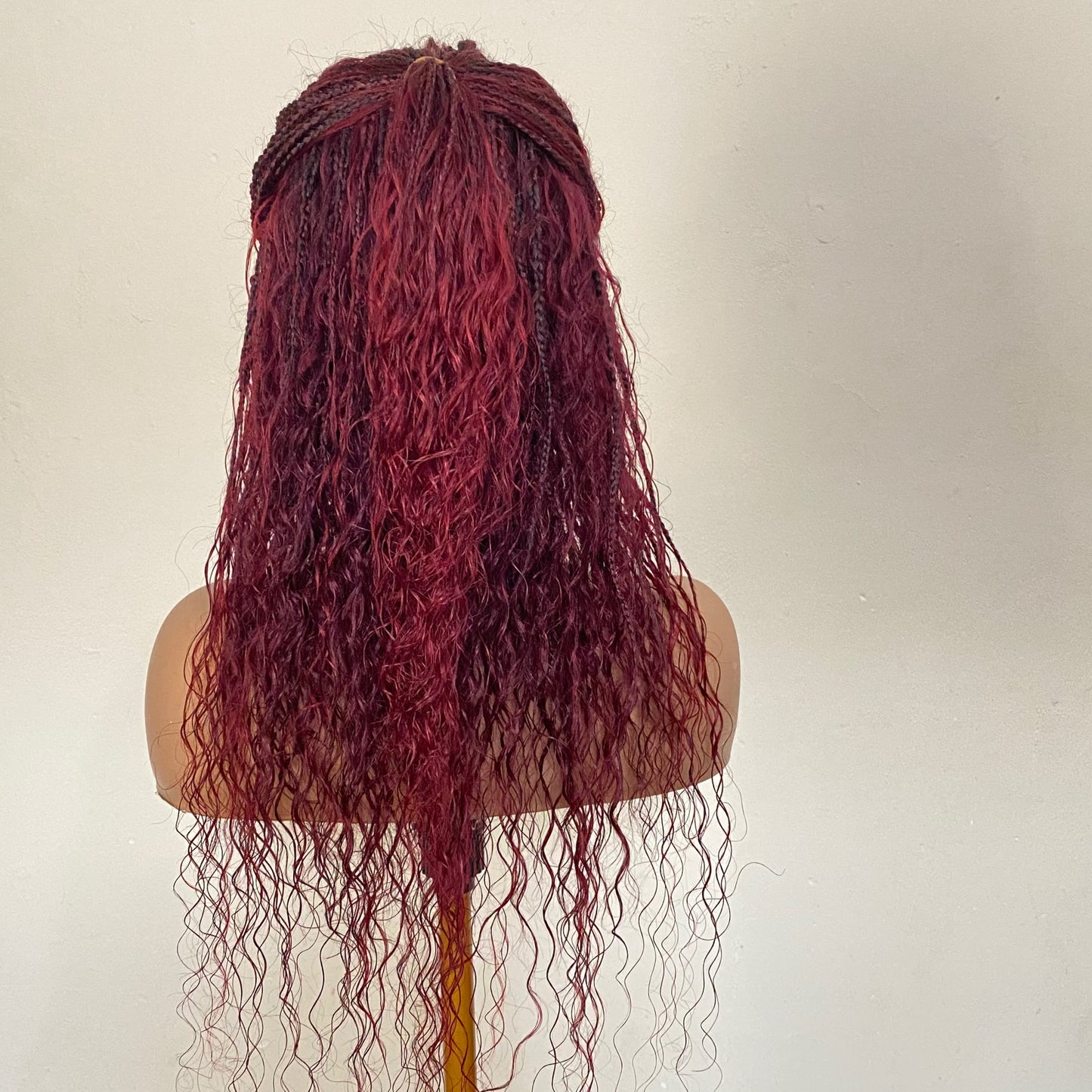 Lace Front Deep Wave Bohofushion Braid Wig Human Hair –   99J  Brazilian preplucked waterwave curly Goddess Braids