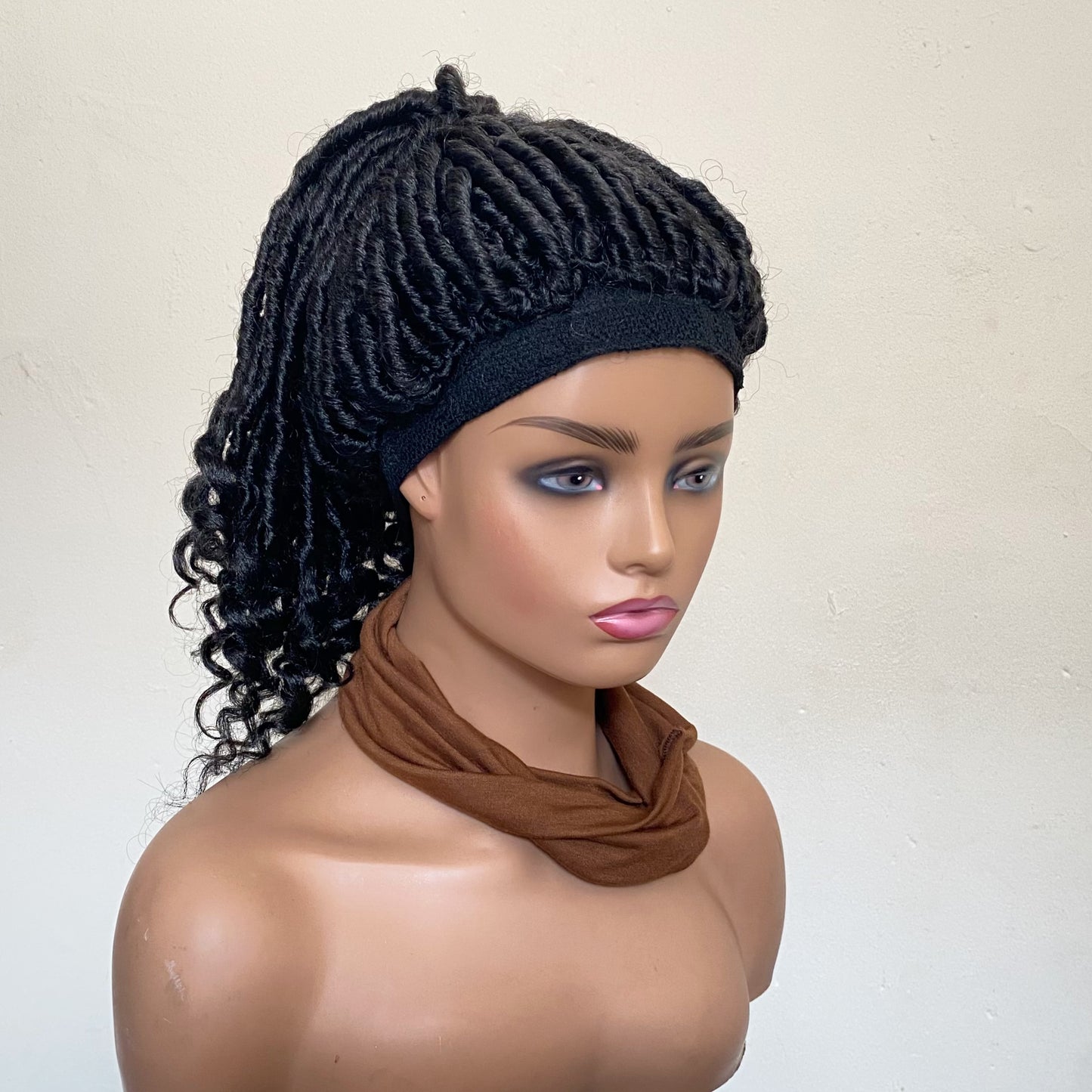 Straight Faux Locs  Headband Wig | Dread Locs Wig | Handmade Protective Style | Breathable Mesh Cap | Adjustable W