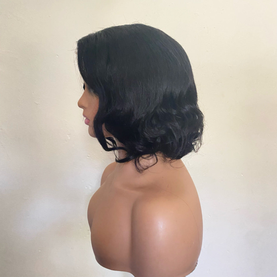 Non Slip Silicone Human Hair wig medical wig 250% Density kinky Lace closure wigs