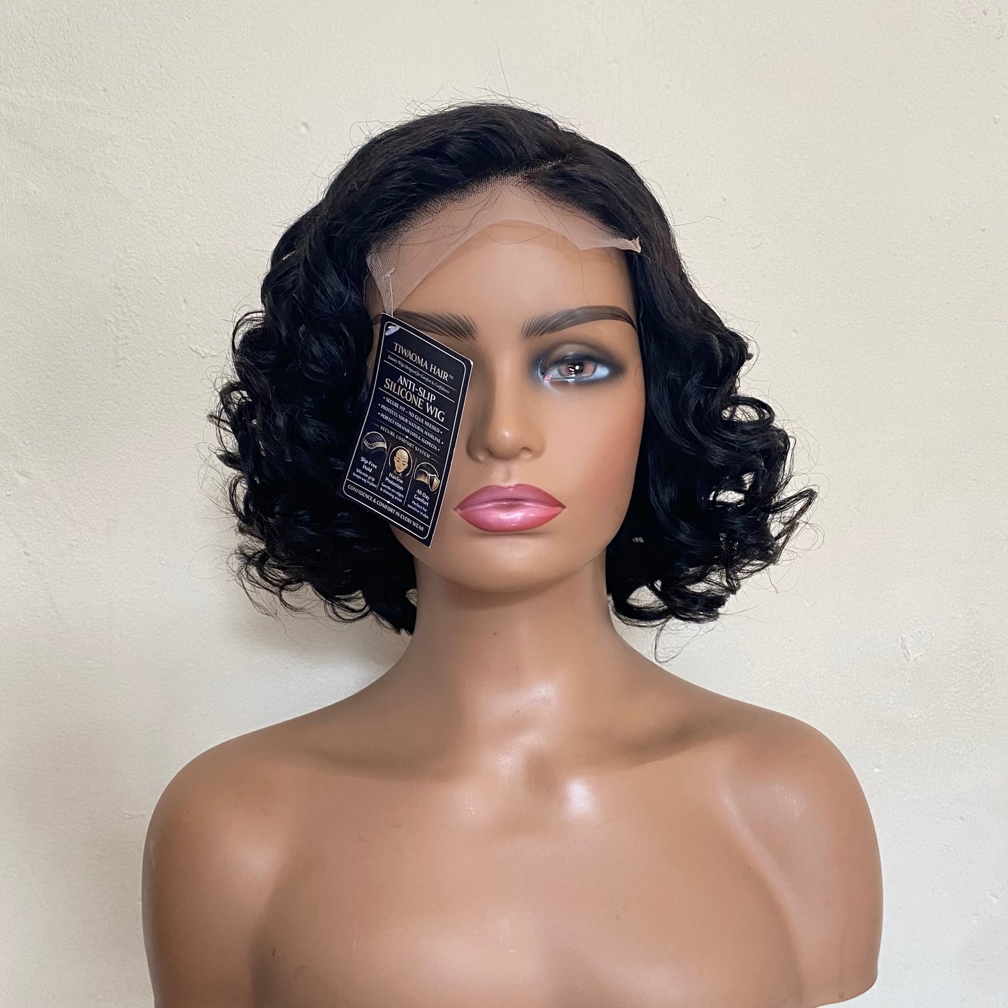 Protect Your Edges Wig | Kinky Curly Bob with Silicone Grip Cap | Beginner Friendly Glueless Wig