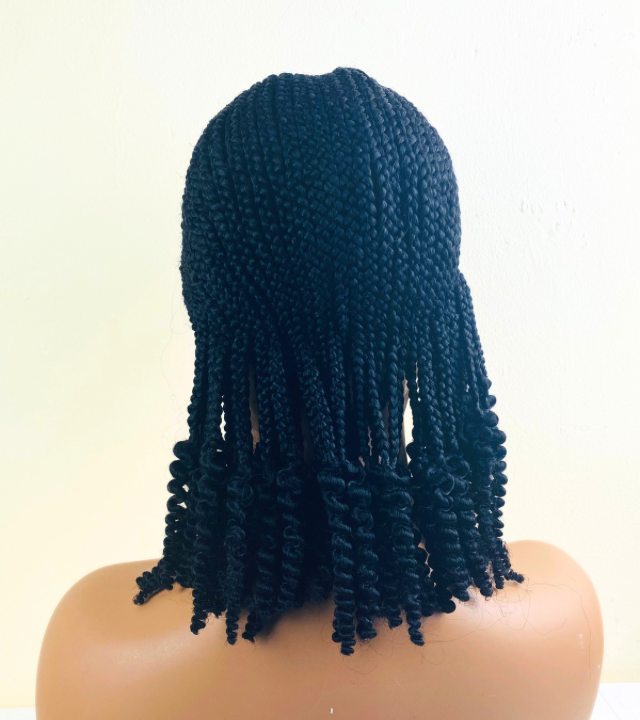 Women Glue-less full lace cornrow wig short short