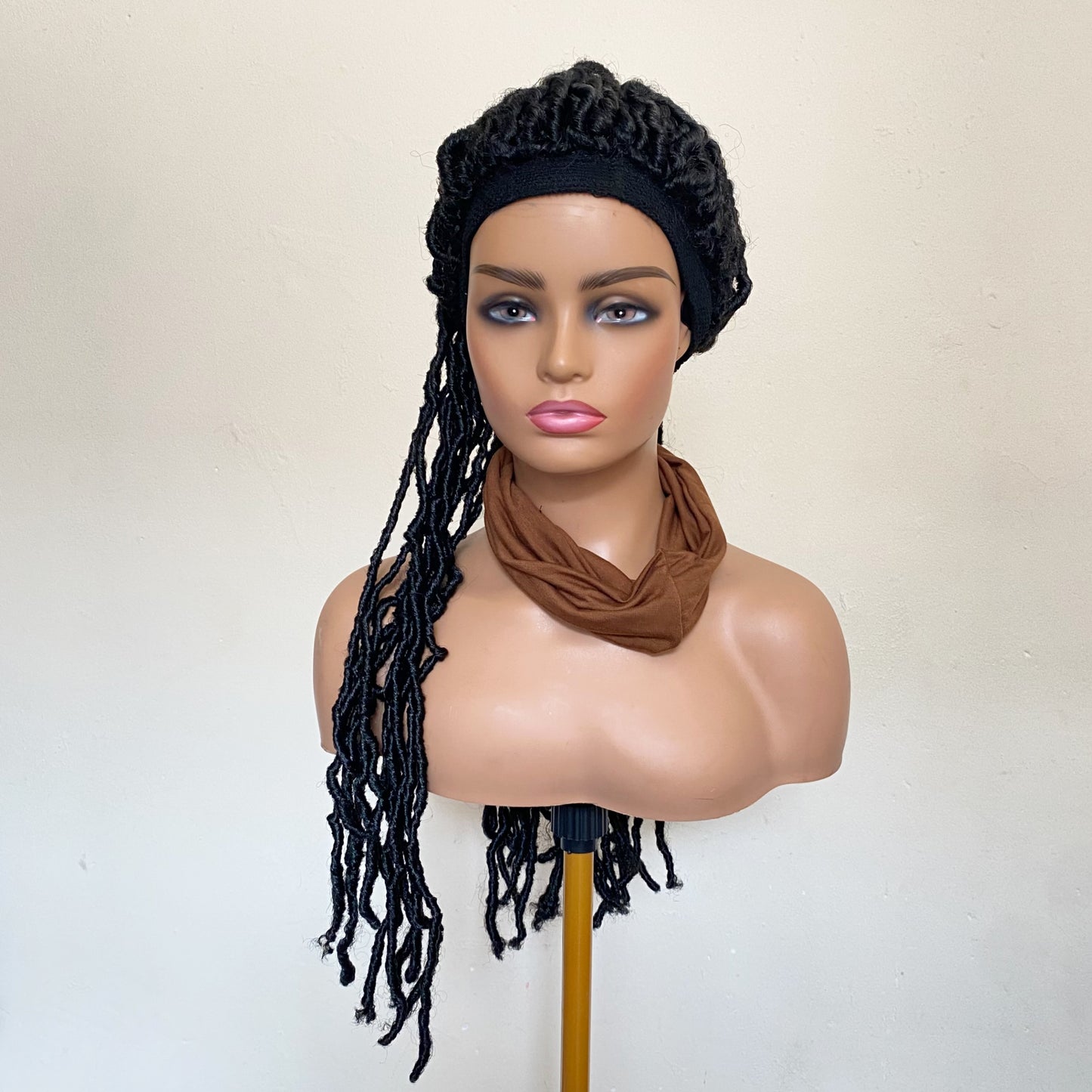 30” Dreadlock Headband Wig | Long Faux Locs Wig | Handmade Protective Style | Breathable Mesh Cap | Adjustable Wig
