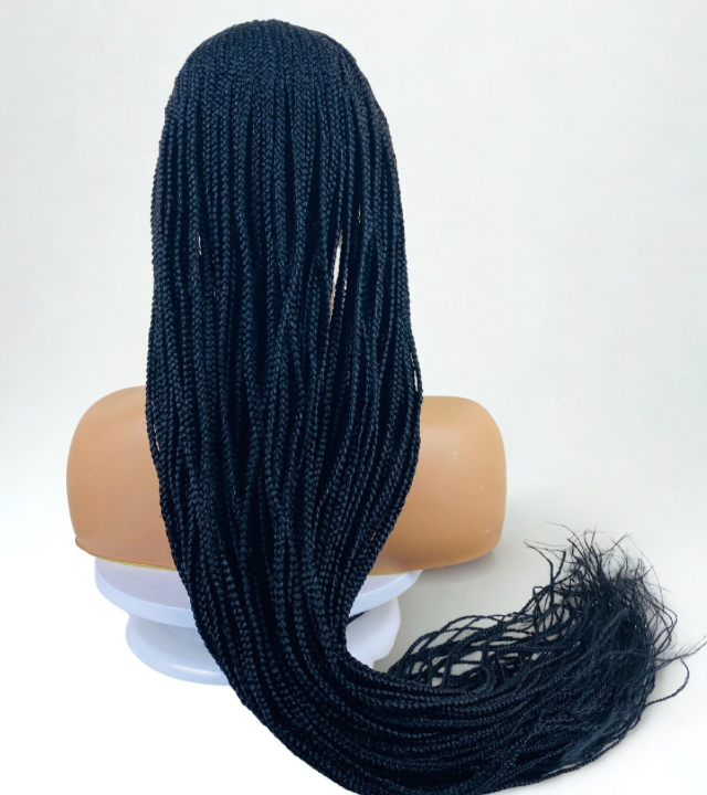 C cut Cornrow ladies black braid wig