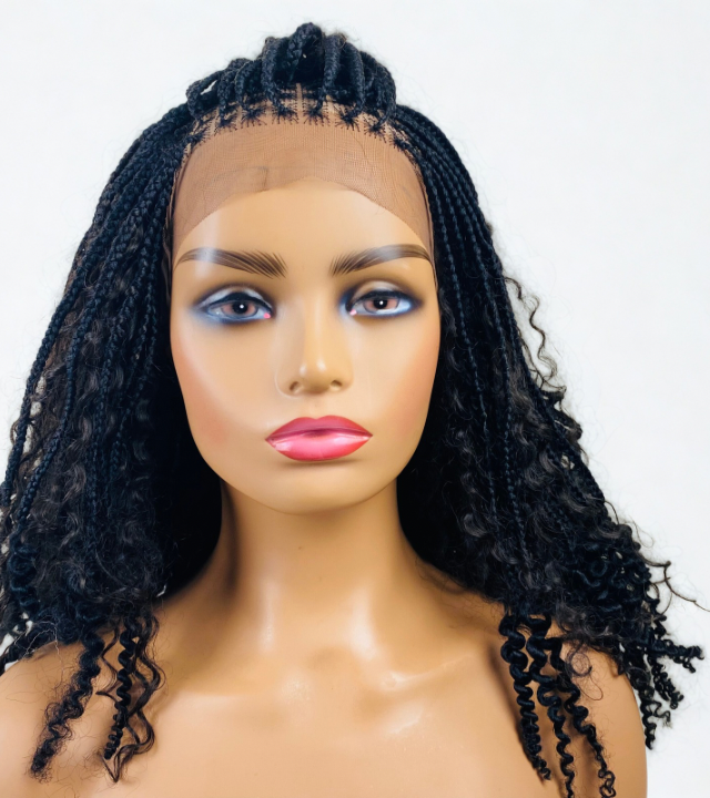 Ladies black Goddess braid  Wig synthetic wig