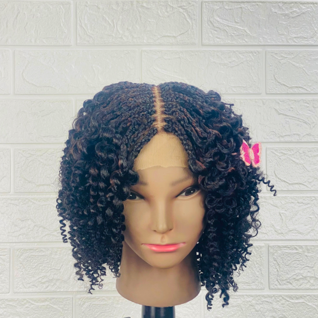 Children curly box braid wig kids  Box Braided Wig For Girls Synthetic Wigs For Kids Cheap Wig Cosplay Wig age 4 to 12years