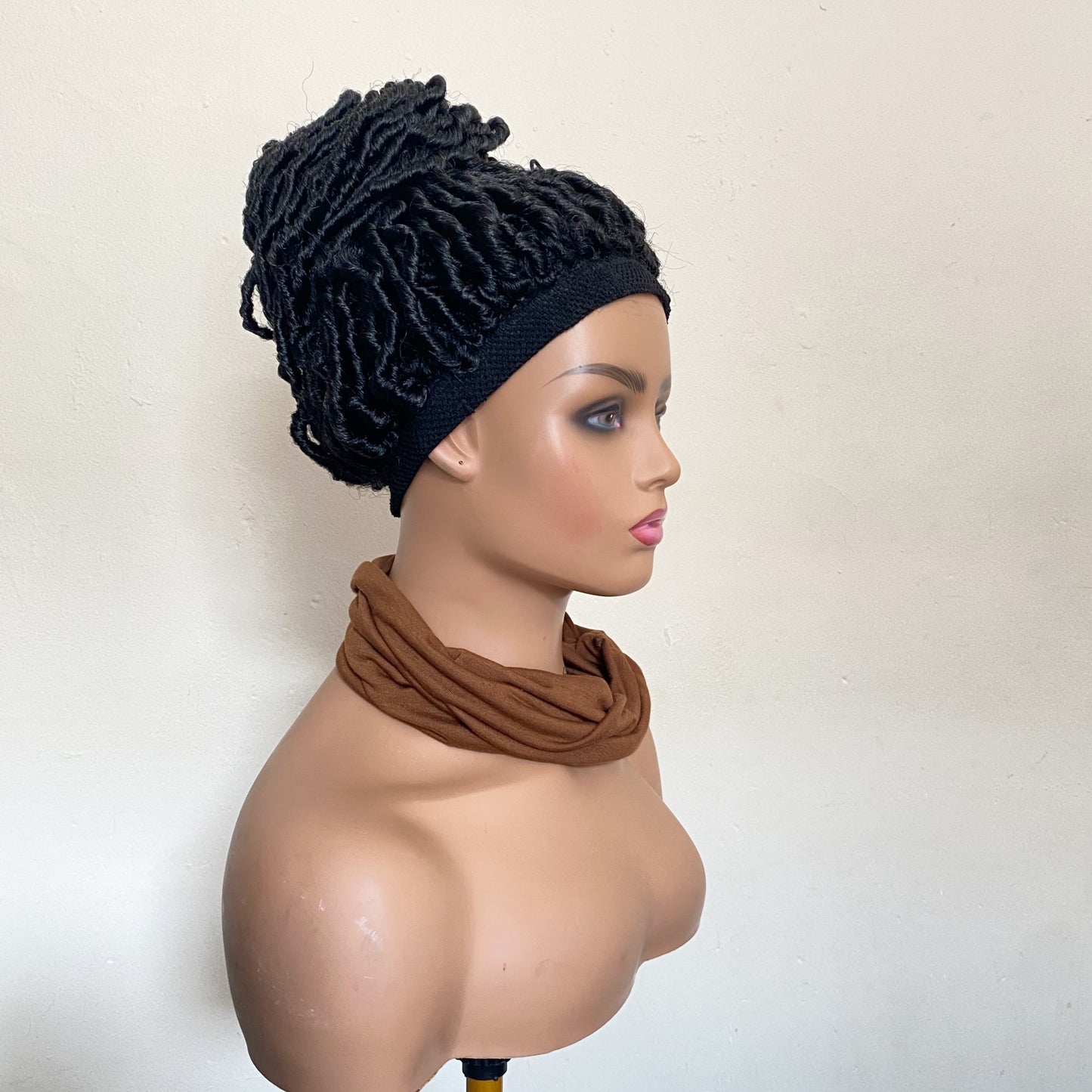 30” Dreadlock Headband Wig | Long Faux Locs Wig | Handmade Protective Style | Breathable Mesh Cap | Adjustable Wig