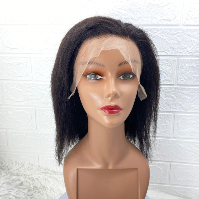 Small Cap Afro Kinky Straight Lace Front Human Hair Wig 20-21 inches Wig Cap