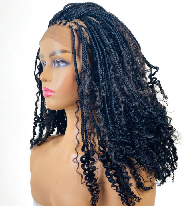 Ladies black Goddess braid  Wig synthetic wig