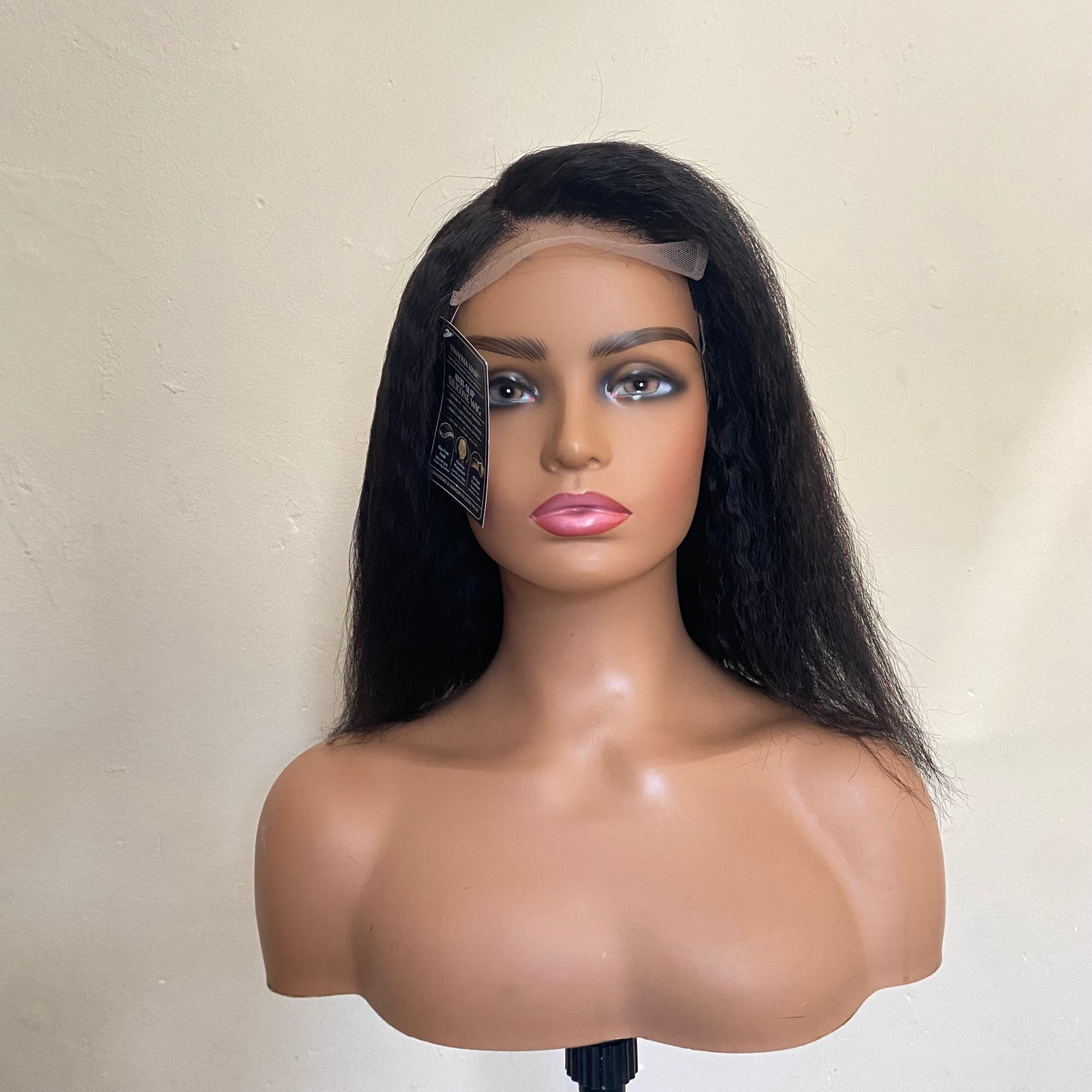 Non Slip Silicone Human Hair wig medical wig kinky straight closure wigs 250% Density