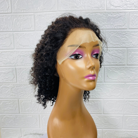 Small Cap Afro Kinky Curls Lace Front Human Hair Wig 20-21 Inches Cap Head Wig