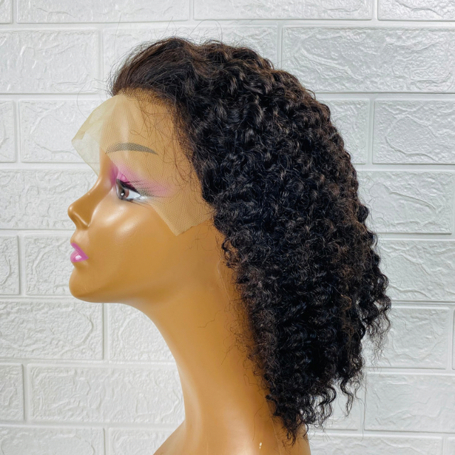 Small Cap Afro Kinky Curls Lace Front Human Hair Wig 20-21 Inches Cap Head Wig